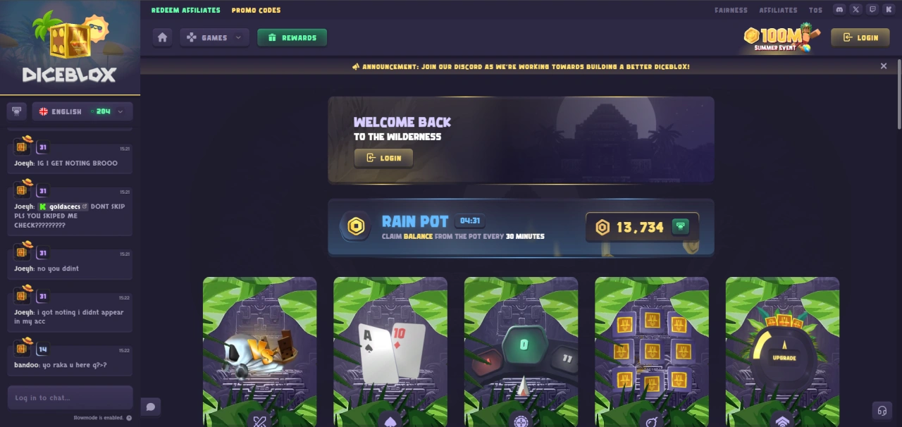 Diceblox homepage