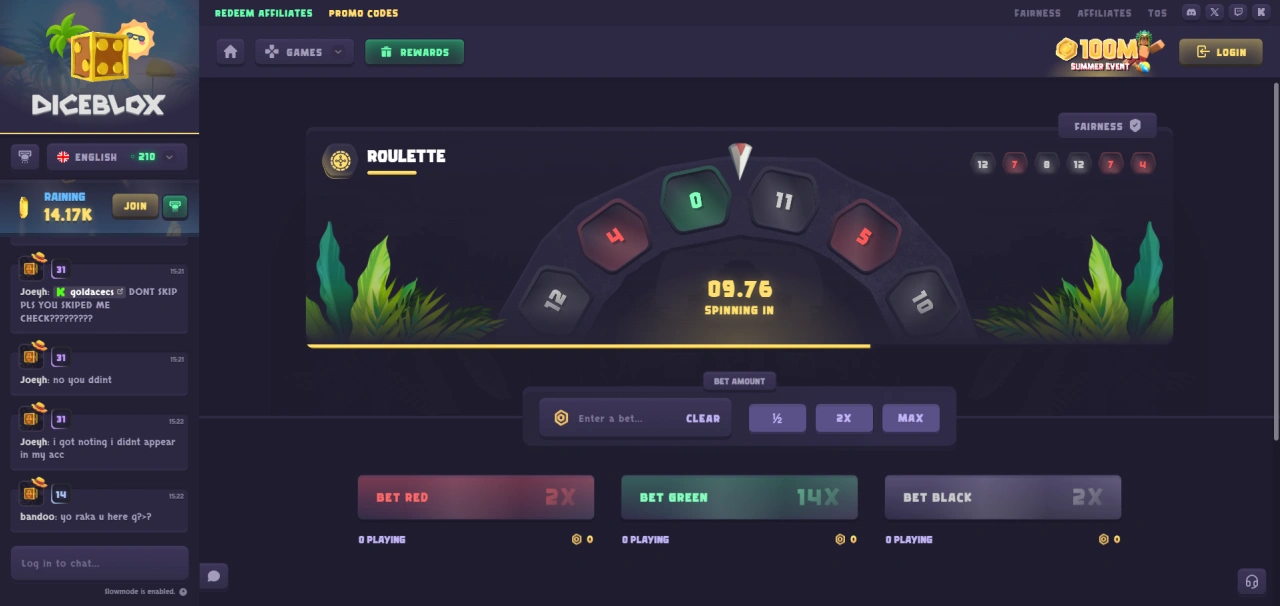 Diceblox roulette