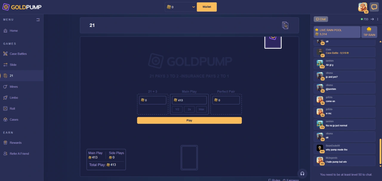 GoldPump blackjack