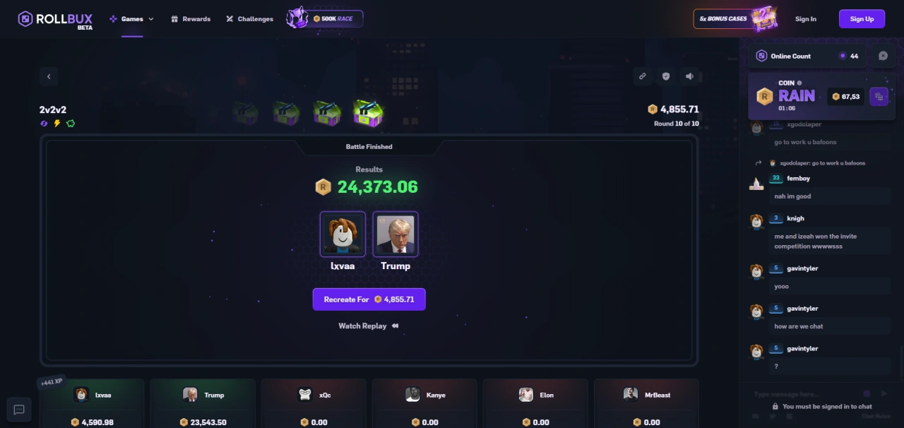RollBux case battles