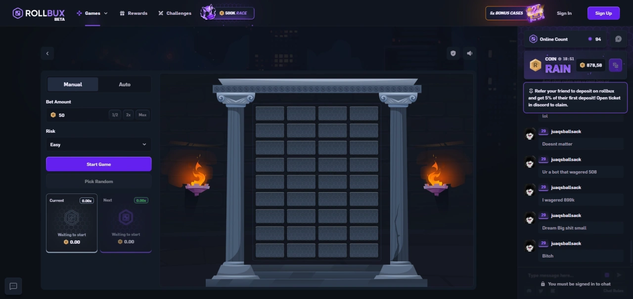 RollBux Towers game
