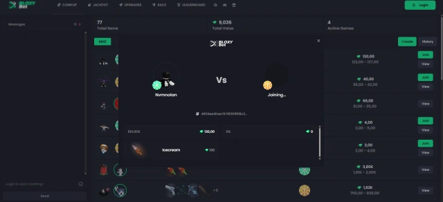 BloxyBet coinflip